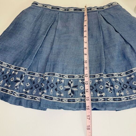 Sea New York Denim Cotton Embroidered Skirt size 10 - Picture 8 of 12
